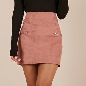 Way Ahead Skirt In Blush Suedette